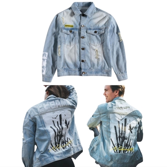 bibisama Jackets & Blazers - Bibisama "Hagane" Anime Inspired Streetwear Unisex Demin Jacket Size 1